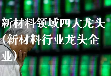 新材料领域四大龙头(新材料行业龙头企业)_https://www.jumanxin.com_科创板_第1张