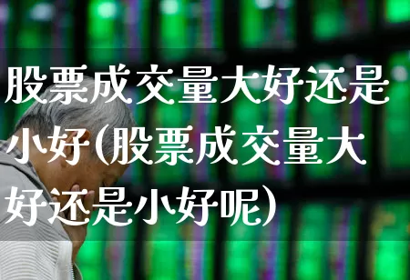 股票成交量大好还是小好(股票成交量大好还是小好呢)_https://www.jumanxin.com_上交所_第1张