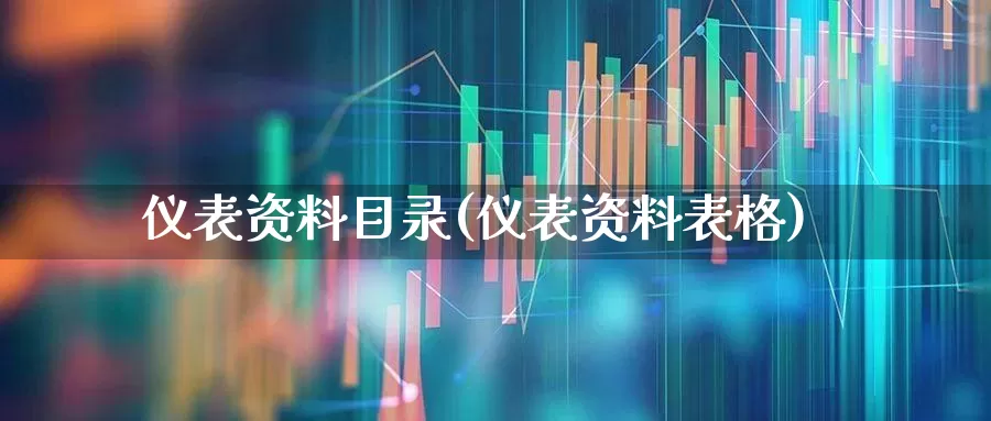 仪表资料目录(仪表资料表格)_https://www.jumanxin.com_上交所_第1张