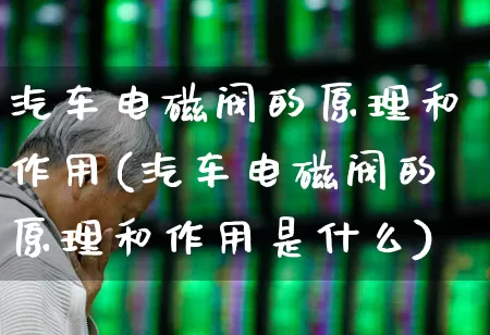 汽车电磁阀的原理和作用(汽车电磁阀的原理和作用是什么)_https://www.jumanxin.com_深交所_第1张
