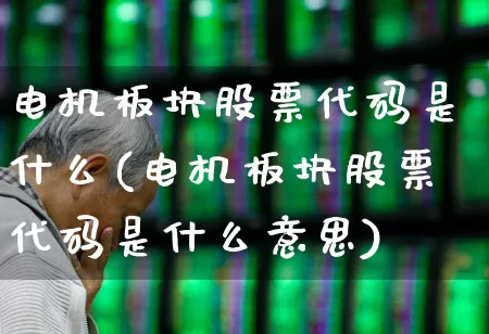 电机板块股票代码是什么(电机板块股票代码是什么意思)_https://www.jumanxin.com_北交所_第1张