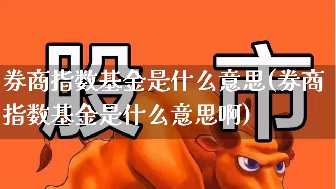 券商指数基金是什么意思(券商指数基金是什么意思啊)_https://www.jumanxin.com_北交所_第1张